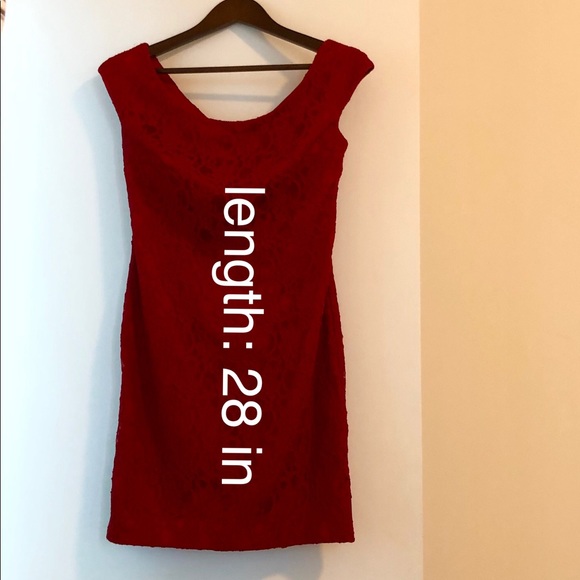 RED GUIPURE LACE DRESS - Picture 2 of 10